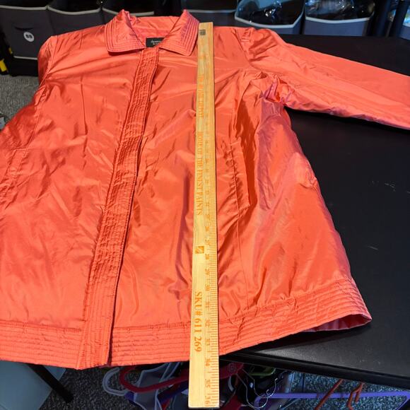 NWT Dennis Basso 100% Silk Jacket Full Zip Salmon Pink Orange Womens 1X QVC - Picture 3 of 8